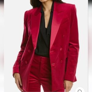 A.L.C. Declan Pink Velvet Double Breasted Blazer Jacket NWT